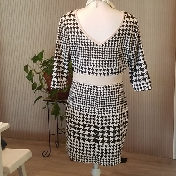 Reborn Black White Houndstooth Dress EUC Size XL - Picture 6 of 8